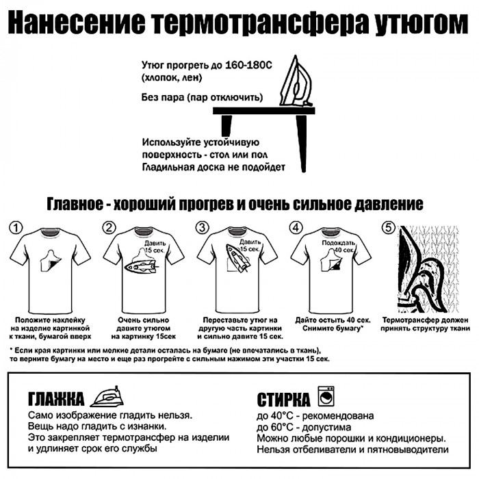 Наклейка на одежду 14,5х16см. Термотрансфер "Мантра на греческом" White
